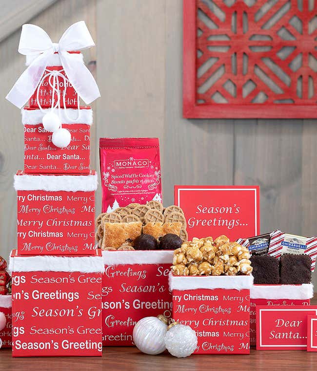 Santa's Nice List Gourmet Gift Tower