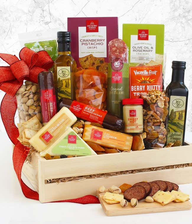 Ultimate Meat &amp; Cheese Wooden Gift Crate