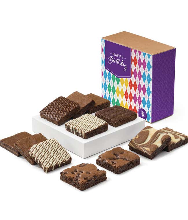 Happy Birthday Nut-Free Dozen Fairytale Brownies